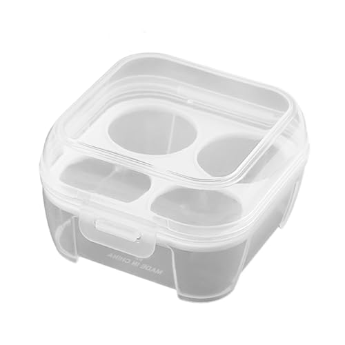 Scatola per uova in plastica a 3/4/8 con coperchio, contenitore impilabile e portatile, scatola portaoggetti per campeggio, picnic e organizzazione frigorifero (4 griglie)