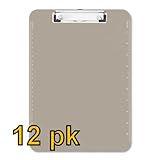 Value Pack of 12 - Low Profile Plastic Clipboards, letter size (Smoke)