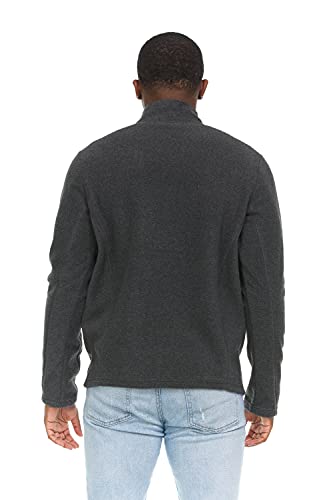 Swiss Alps Mens Quarter Zip Performance Polar Fleece Pullover Sweatshirt, Charcoal Heather, M #TOP2