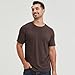 netdraw Men's Ultra-Soft Viscose Bamboo Cotton T-Shirt, Crew Neck Short Sleeve Casual Lounge Dressy Undershirt Tee, Coffee, Large