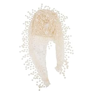 YOUR SMILE Lightweight Soft Leaf Lace Fringes Triangular Floral Fashion Towel Scarf Wrap for Women