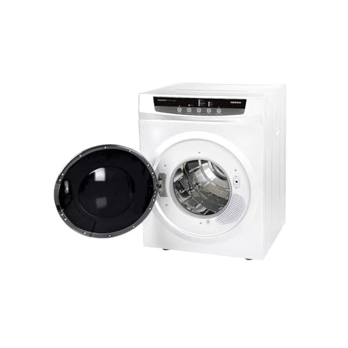 Image of CONTOURE 24 inch Stackable Electric Dryer, White - Compact Front Load, 13.2 lb Capacity, 120V, Stainless Steel Drum, Digital Controls, RV & Small Space Compatible