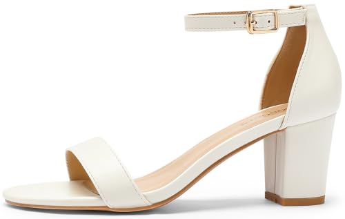 Image of Women's Heeled Sandals Open Toe Ankle Strap 2.5-Inch Chunky Heels Dress Shoes Wide Feet Friendly