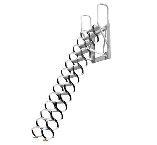 GddOGUK Pull Down Attic Ladder Manual Wall Mount Loft Ladder Space Saving Attic Stairs Ceiling Folding Ladder for Indoor and Outdoor