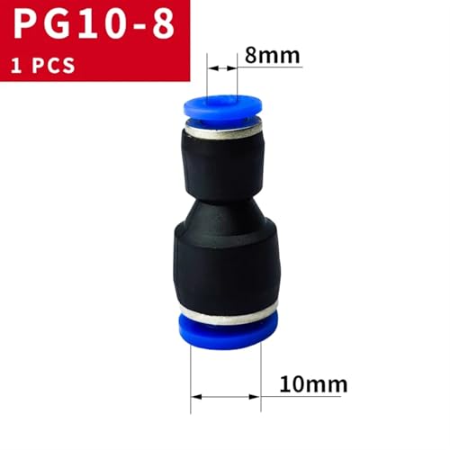 Conector neumático PG camiseta reductora recta de manguera 4 a 12mm 1 Uds 2