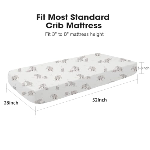 Image of Little Grape Land Crib Sheets for Boys and Girls, 2pk Baby Crib Fitted Sheet for Standard Size Crib and Toddler Mattress, Super Soft Baby Sheet