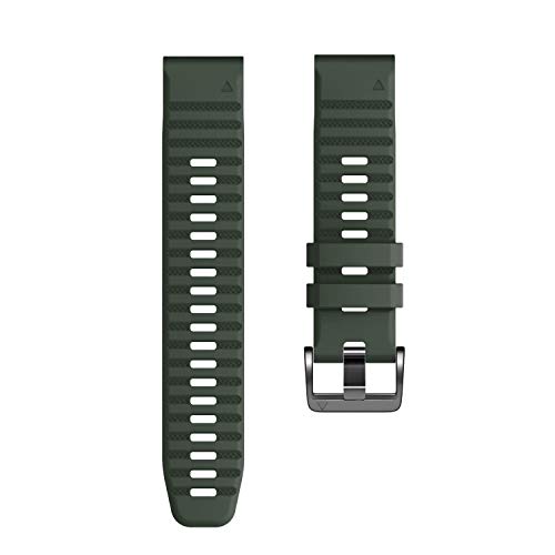 Image of ANCOOL Compatible with Fenix 6X /7X Band 26mm Quickfit Soft Silicone Watch Band Replacement for Fenix 5X /Fenix 8 51mm /Fenix 5X Plus /Fenix 3 /Fenix 6X Pro /Descent Descent MK2i Smartwatches (Olive Green)