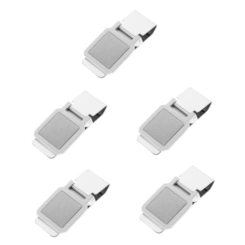 2 fermasoldi in acciaio in metallo pratici piccoli da ufficio in X 5 pezzi 6.00X3.00X1.00CMx5pcs argento inox