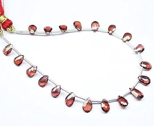 LKBEADS Naturalny czerwony granat fasetowany gruszka kropla kamień szlachetny rzemiosło luźne koraliki sznur 16,5 cm 6 mm 7 mm