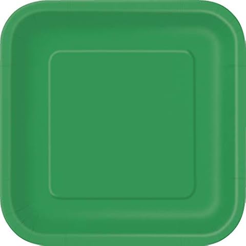 Emerald Green Solid Square Paper Dinner Plates - 9" (14 Ct) - Elegant & Durable Plates for Parties, Weddings & Events Cover