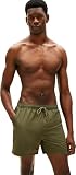 Tommy Hilfiger Herren Badeshorts Medium Drawstring mit Reißverschluss Tasche, Grün (Army Green), L