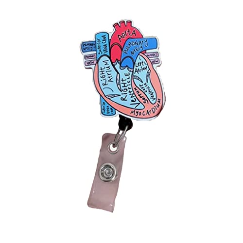 vsilay Badge Reels Retractable ID Clip Holder Anatomical Heart Nurse Anatomy Nursing Doctor Medical Name Tags Card Badge