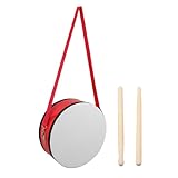 BESPORTBLE 1 Set Red Marching Snare Drum for Portable Percussion Instrument with Strap and Drumsticks for Musical Education and Teamwork Performances