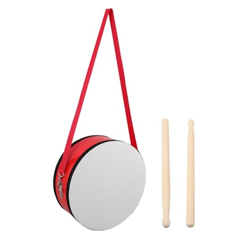 BESPORTBLE 1 Set Red Marching Snare Drum for Portable Percussion Instrument with Strap and Drumsticks for Musical Education and Teamwork Performances