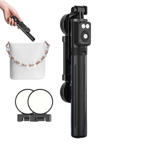 Trípode para selfie para teléfono celular, trípode retráctil inalámbrico, trípode recargable para teléfono, trípode para selfie con control remoto, soporte ajustable para teléfono, trípode para