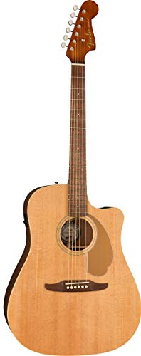 Fender Redondo Player Acoustic Guitar, with 2-Year Warranty, Natural, Walnut Fingerboard