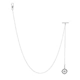 PH PandaHall Pocket Watch Chain with Compass Pendants Platinum Mens Vintage Vest Chains Suit Wallet Chain for Gifting Daily Wear Business Wedding Gifts Fathers Day Retro Accessories Decoration, 21.4'