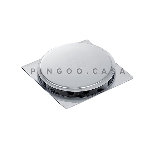 Pingoo.Casa, Ralo Click Up para Chão, Quadrado, Aço Inox, Cromado, 10 cm, Prata