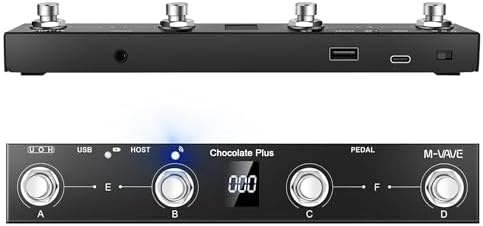 M-VAVE Chocolate Plus Wireless MIDI Foot Controller, 4-Button Footswitch