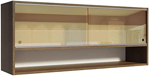 Armário Aéreo Madesa 2 Portas Correr Vidro Reflex 1 Nicho para Co...