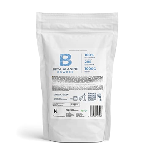 Beta Alanin Pulver 1Kg Beutel | Neutral ohne Zusatzstoffe | hochdosiert - vegan - 285 Portionen Cover