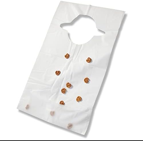 100 Pack Of Crumb Catcher Disposable Dining Bibs - Soft Comfortable Disposable Bibs - Adult Size 20 x 15 Inch Bibs