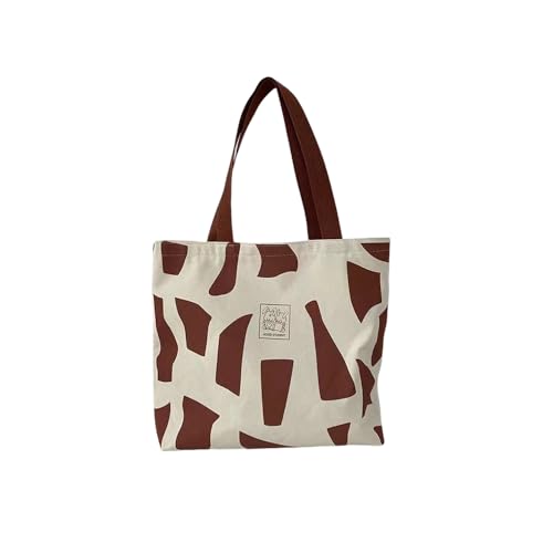 Sacolas de lona, bolsa de ombro de grande capacidade com zíper, sacola moderna, adequada para o dia a dia dos compradores, Vermelho