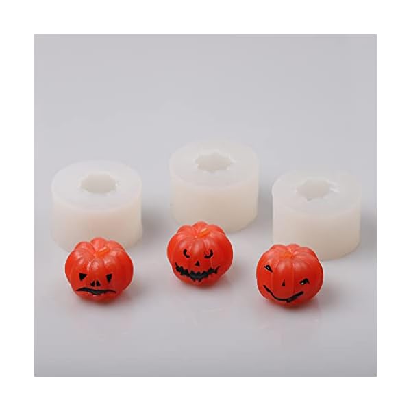 JIUYECAO Kreative Halloween-Emoji-Kürbis-Kerzenform – Böse 3D-Kürbis-Silikonform für Halloween, Thanksgiving, DIY… – Bild 3