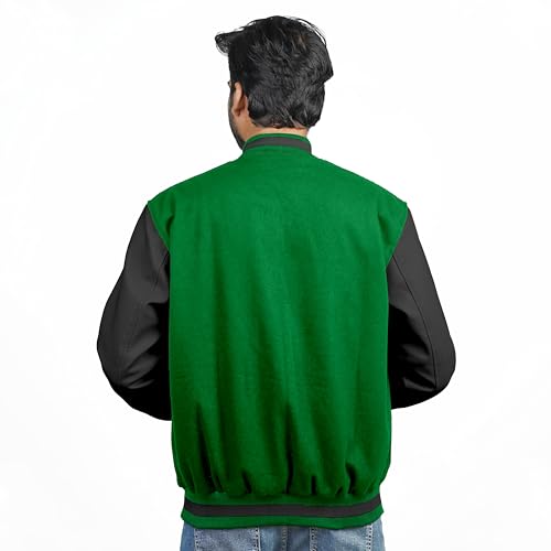 Image of Men's Fashion Varsity Jacket Causal Slim Fit Wool Letterman Baseball Bomber Jackets