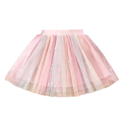 Générique Tout-Petit Enfant Bébé Fille Danse Jupe Couleur Dégradé Tulle Ballet Tutu Jupe Couleur Arc-en-Ciel Mi-Longue Robe Enfant Fille Tulle Polyvalente Taille Ceinture Petite Et Moyenne
