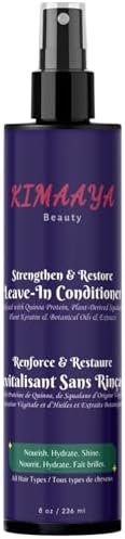 KIMAAYA Beauty Leave In Conditioner Spray – Lightweight, Moisture-Rich – Hydrates, Softens, Detangles & Adds Shine – Quinoa, Plant-Keratin, Squalane, Aloe & Herbal Extracts – 8 oz