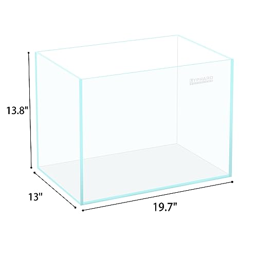 Image of LYPHARD AQUARIUMS 15 Gallon Rimless Aquarium, Ultra Clear Glass Low Iron Rectangular Fish Tank L19.6xW13xH13.8 Inches Thickness 6mm with EVA Foam Mat Included