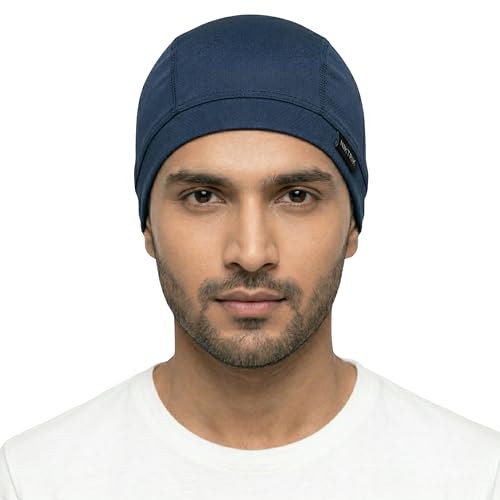 Image of Unisex Helmet Skull Cap for Bikers & Cyclists, Polyester Head Cap, Hair Inner Helmet Cap for Men, Sweat Cooling Beanie Cap, Skull Mask for Summer, Bike Accessories