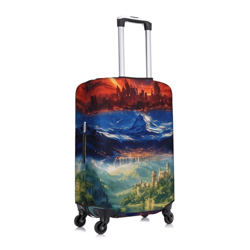 Fantasy Castle Landscape Luggage Cover Protector Elastic Washable Anti-Scratch Suitcase Covers With Concealed Zipper For 18-32 Inch Luggage X-Large3