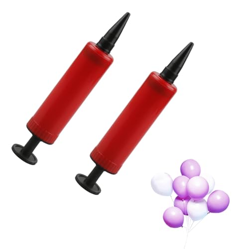 Tabanzhe 2 PCS Manual Balloon Inflator Balloon Pump Wedding Party Balloons Supplies Accessories Double Action Hand Pump for Foil Balloons Yoga Balls(Red)