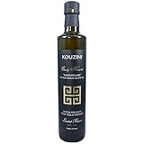 Kouzini Early Harvest Raw Unfiltered Agourelaio Extra Virgin Greek Olive Oil, Cold Pressed, Single Origin, High Polyphenol EVOO with Vibrant Flavor & Aroma, 500ml Glass Bottle