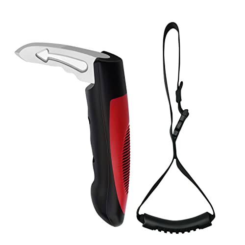 Vehicle Support Handles, Car Handle Assist for Elderly Multifunction Car Handle with Window Breaker for Elderly and Handicapped Red