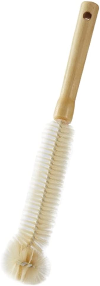 Kitchen Cleaning Brush L-Shaped Coffee Tea Glass Cup Baby Bottle Hangable Wooden Handle Cleaner Gadgets