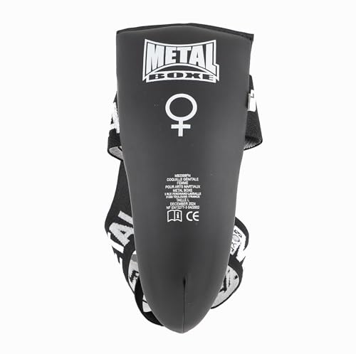 Coquille Semi-Pro Femme Noir Metal Boxe pour protection boxe et combat - 2