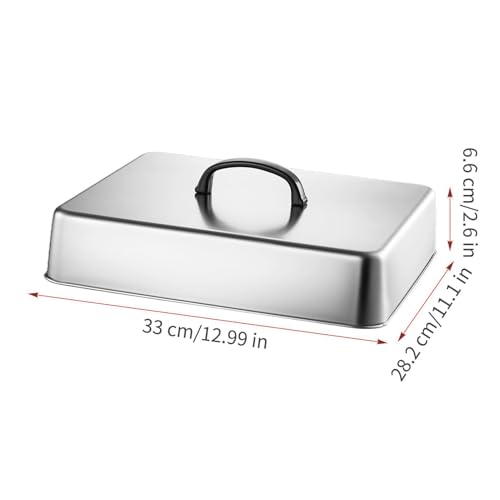 Tapa rectangular de acero inoxidable para plancha y cocina al vapor 7
