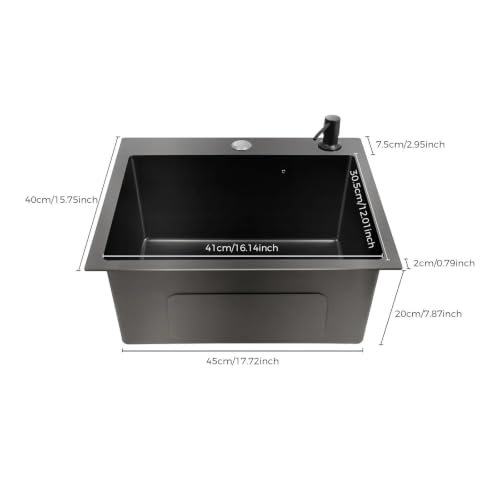Fregadero de cocina de acero inoxidable duradero y resistente con kit de desagüe 6