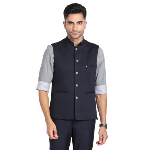 Image of Turtle Men Poly Viscose Solid Party Nehru Jacket