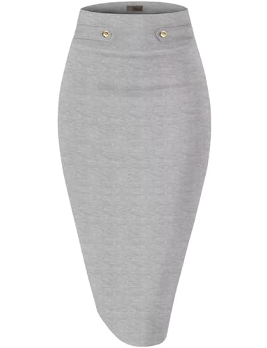 Image of Hybrid & Company Womens Pencil Skirt Premium Nylon Ponte Stretch Office Made in The USA Below Knee