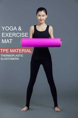 Image of Furnishing Yoga Mat with Anti Skid Yoga mat for Gym Workout and Flooring Exercise Long Size Yoga Mat for Men and Women, Boys and Girls 4mm (Pink, 4 mm)