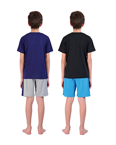 Sleep On It Boys Pajamas Shorts Set 4 Piece Pajama T-Shirt And Short Sets Summer Sleepwear For Kids (2 Full Sets) #TOP3