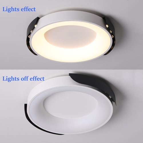 Éclairage de plafond circulaire noir et blanc aux finitions soignées