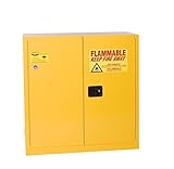 Eagle 30 Gallon Steel Flammable Liquid Storage Cabinet, 1 Shelf, 2 Self-Closing Doors, Yellow, 3010X
