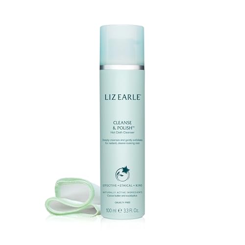 Liz Earle Cleanse & Polish Hot Cloth Cleanser Starter Kit for All Skin Types with Rosemary Chamomile Cocoa Butter and Eucalyptus Essential Oil 100ml