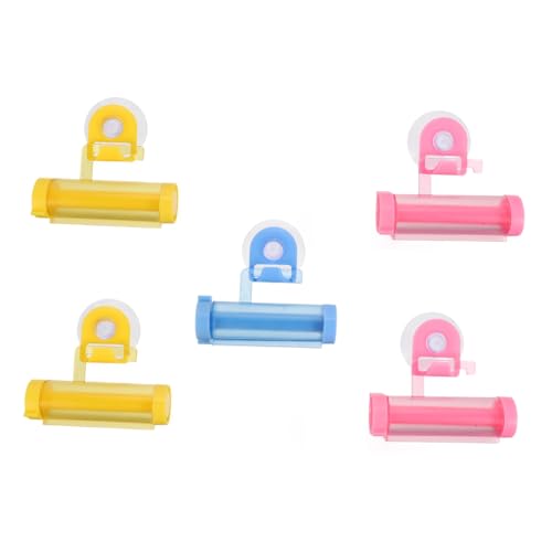 Yardenfun 5piezas Exprimidor De Pasta De Dientes Con Ventosa Dispensador Manual De Extrusor Práctico Para Uso Baño y Cocina