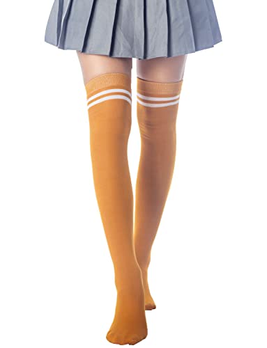 Image of iB-iP Women's Football Style Stripes Sports Thigh High Long Socks